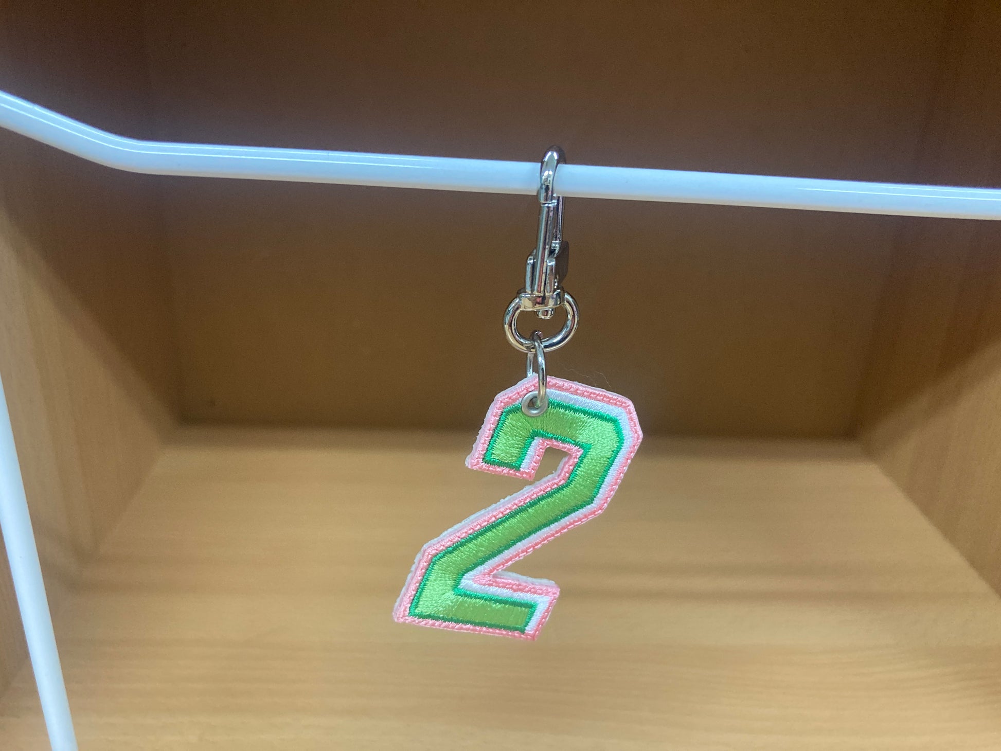 Tiny Treasures Seoul - Embroidered Number 2 Keychain 2