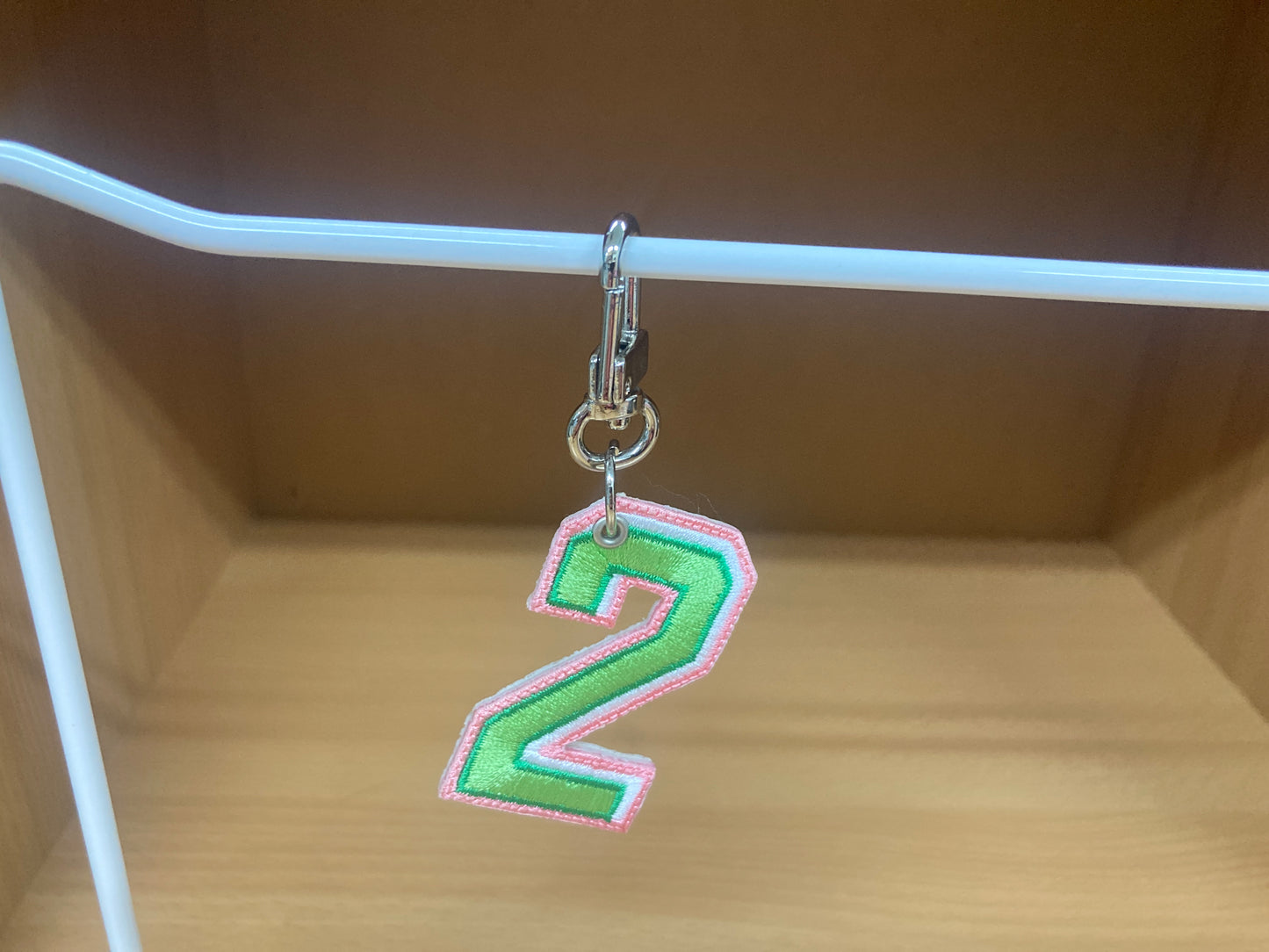 Tiny Treasures Seoul - Embroidered Number 2 Keychain 3