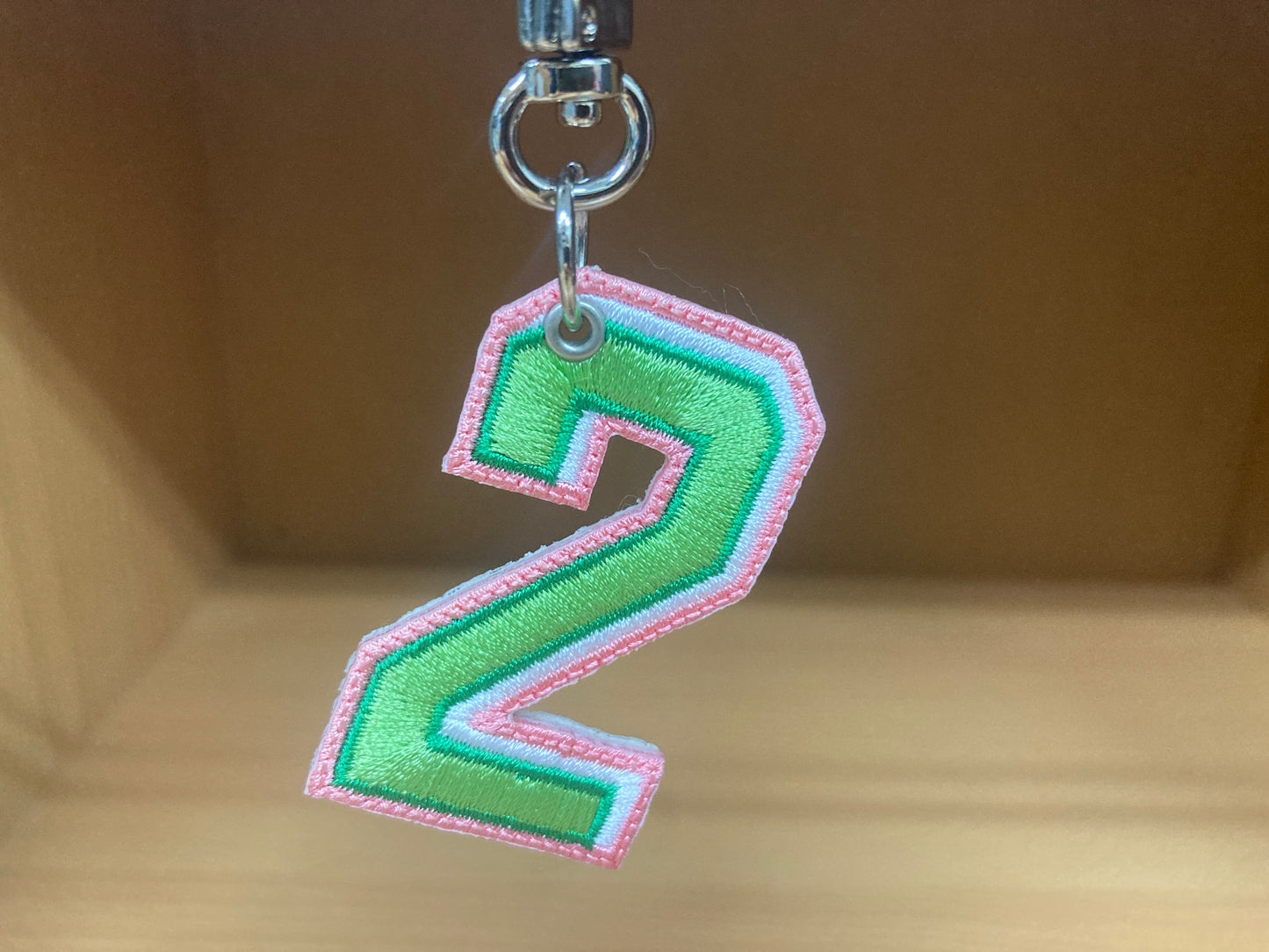 Tiny Treasures Seoul - Embroidered Number 2 Keychain 4