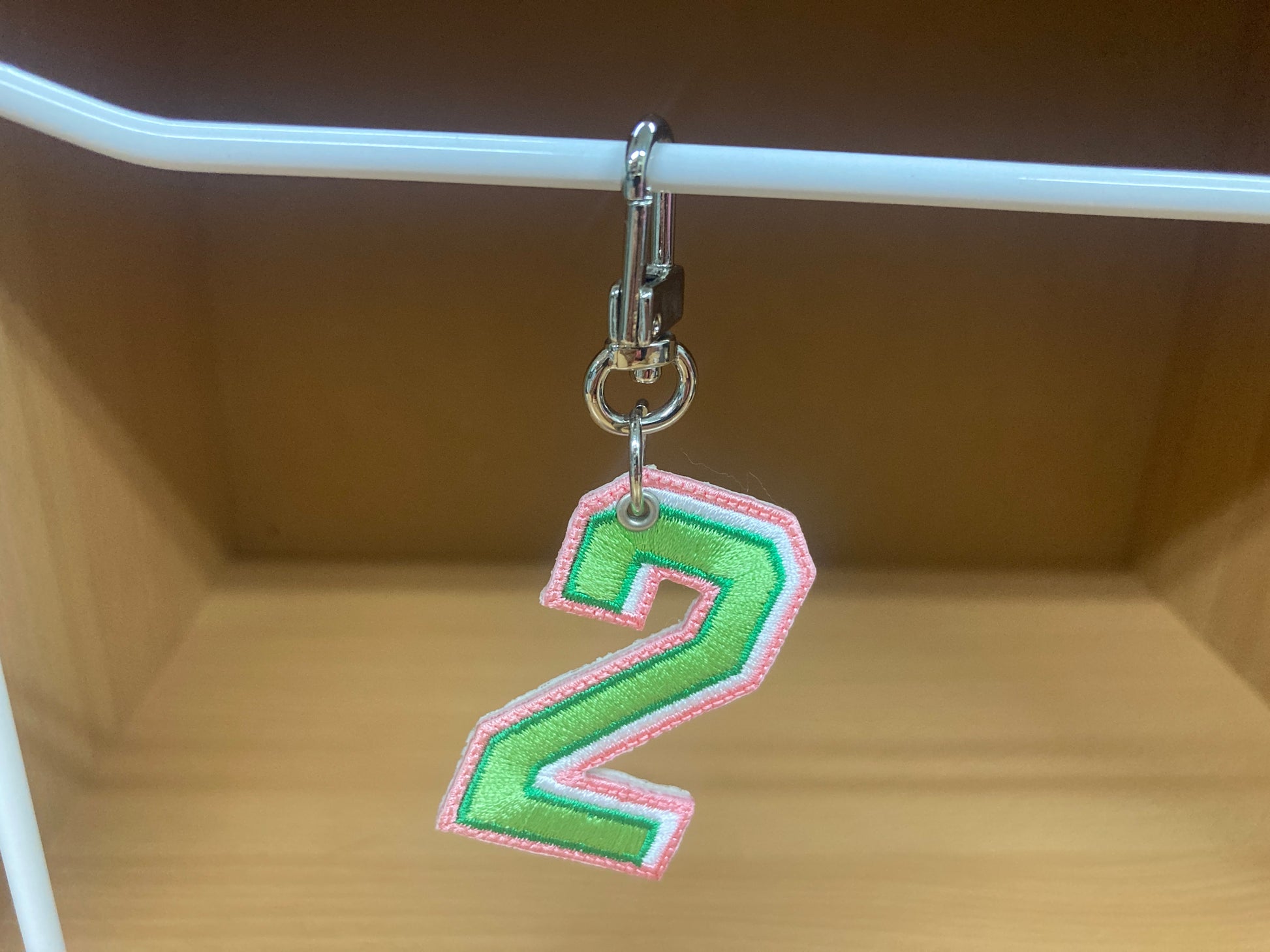 Tiny Treasures Seoul - Embroidered Number 2 Keychain 5