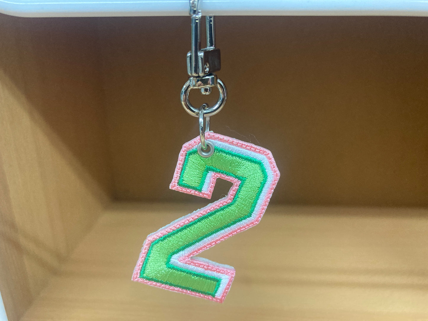 Tiny Treasures Seoul - Embroidered Number 2 Keychain 6