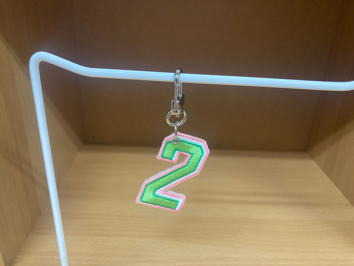 Tiny Treasures Seoul - Embroidered Number 2 Keychain 7