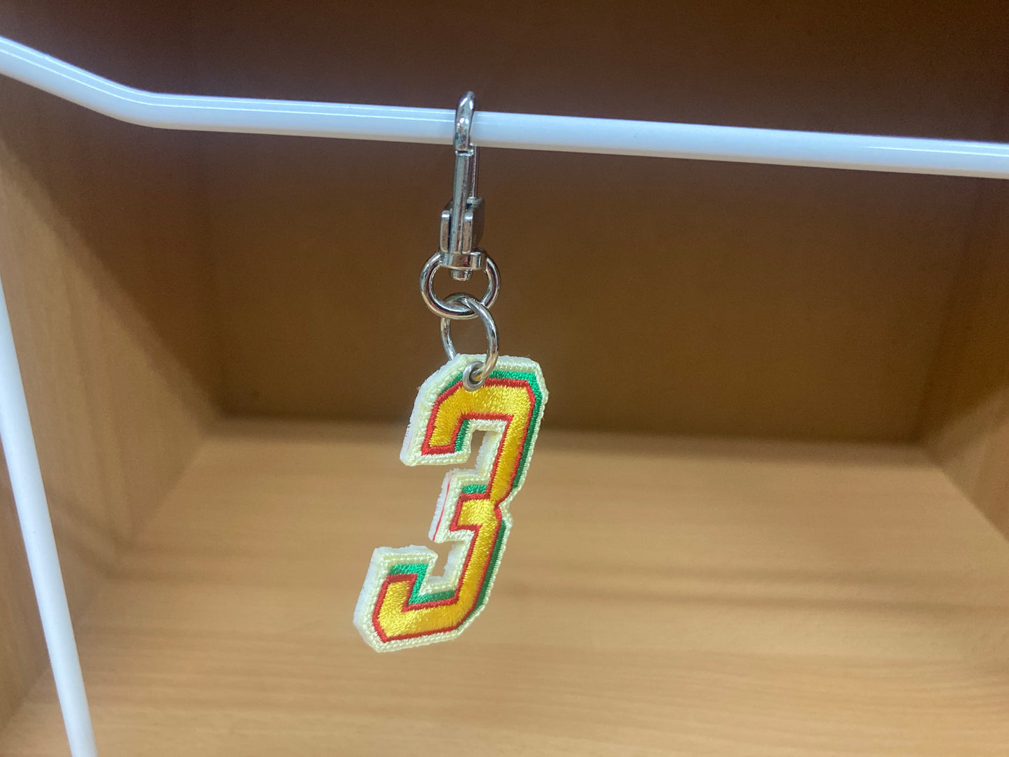 Tiny Treasures Seoul - Embroidered Number 3 Keychain 6