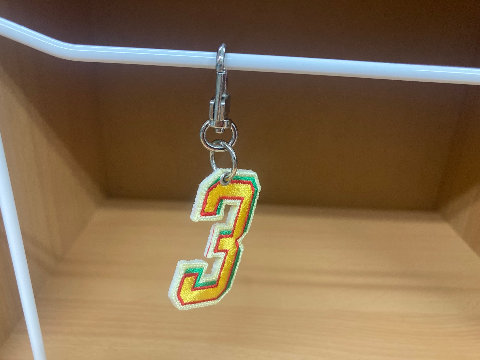 Tiny Treasures Seoul - Embroidered Number 3 Keychain 6