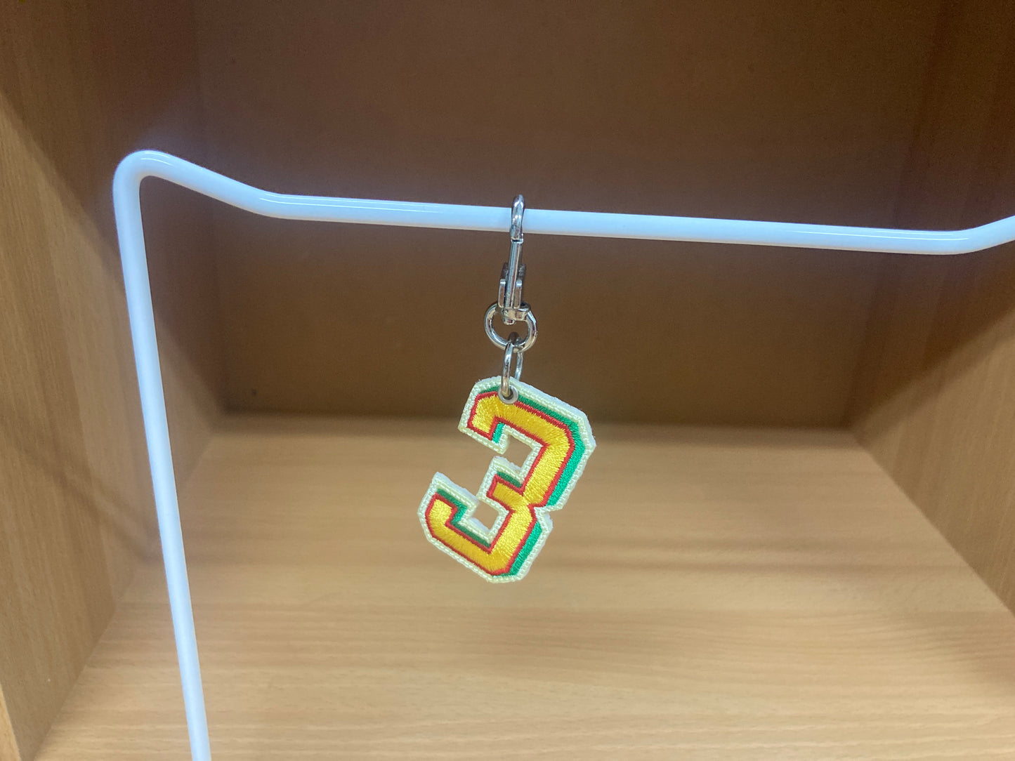 Tiny Treasures Seoul - Embroidered Number 3 Keychain 7