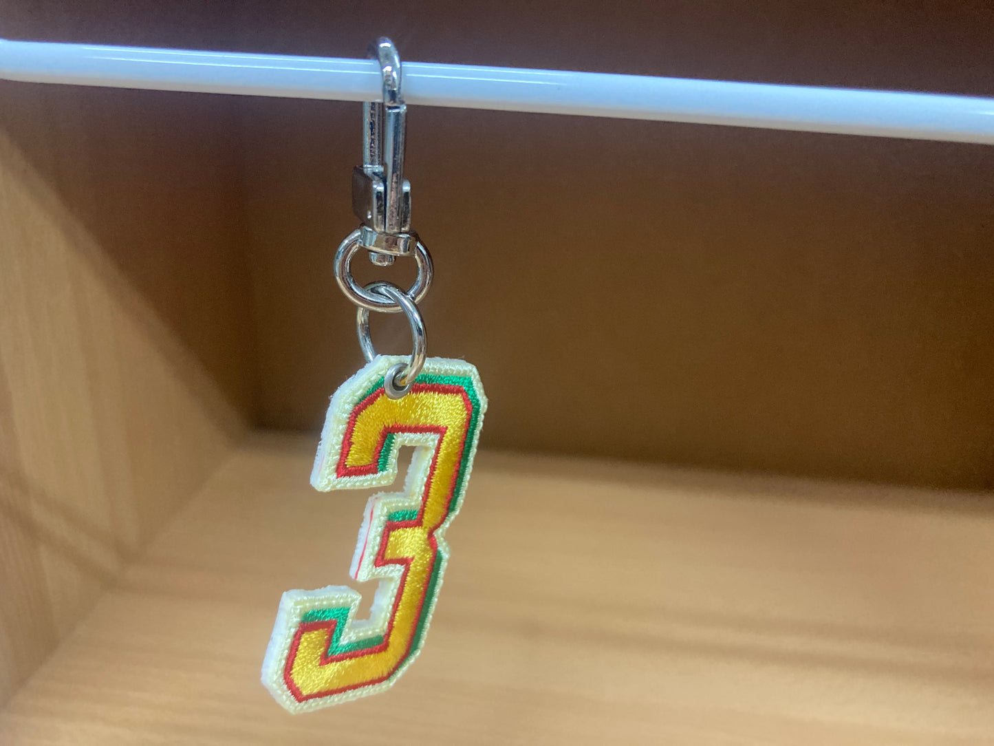Tiny Treasures Seoul - Embroidered Number 3 Keychain 8