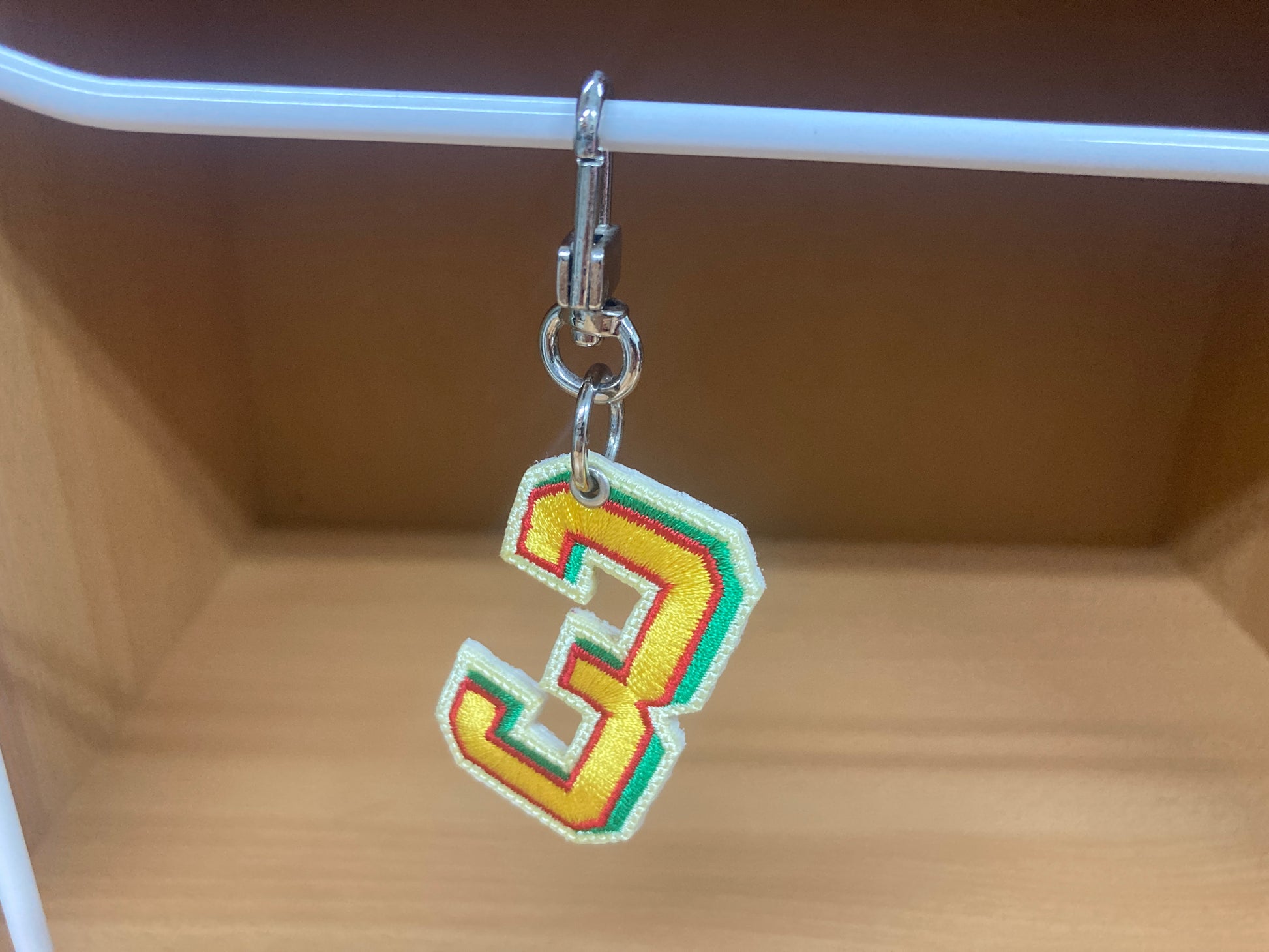 Tiny Treasures Seoul - Embroidered Number 3 Keychain 9