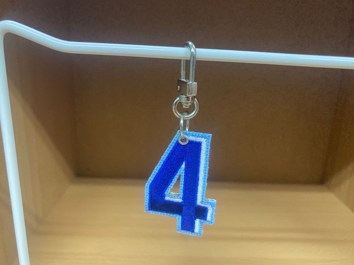 Tiny Treasures Seoul - Embroidered Number 4 Keychain 