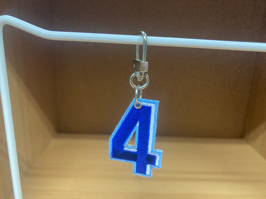 Tiny Treasures Seoul - Embroidered Number 4 Keychain 