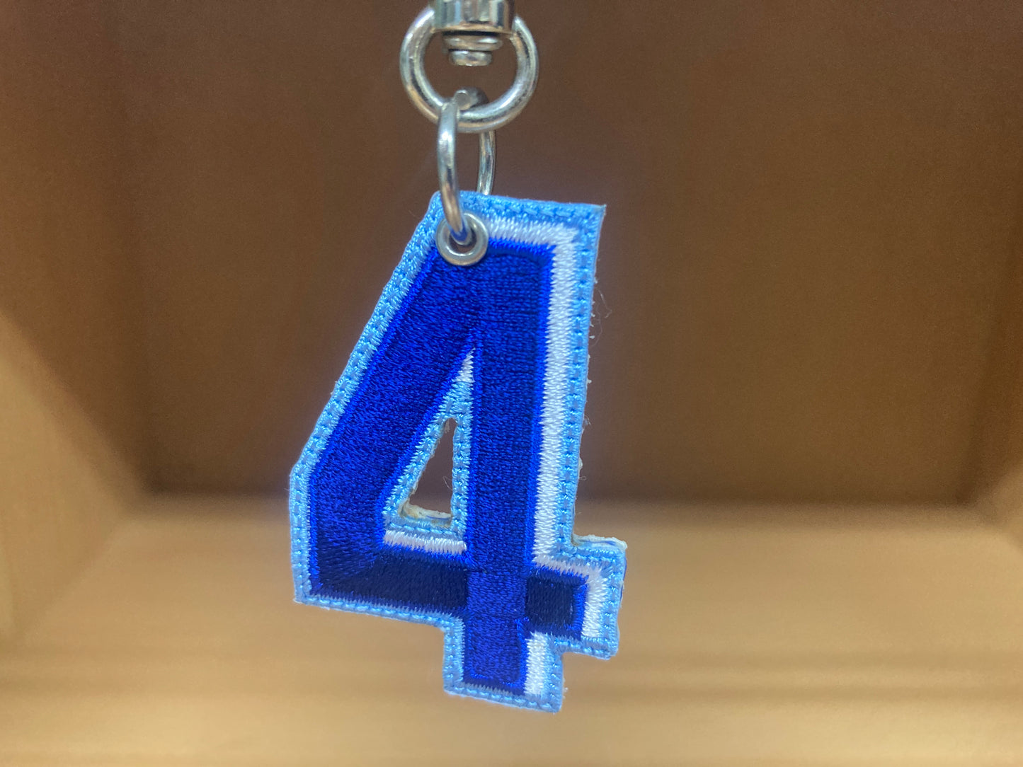 Tiny Treasures Seoul - Embroidered Number 4 Keychain 2