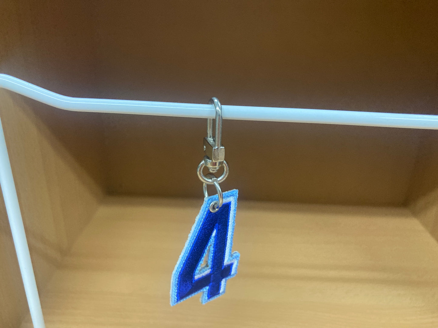 Tiny Treasures Seoul - Embroidered Number 4 Keychain 4