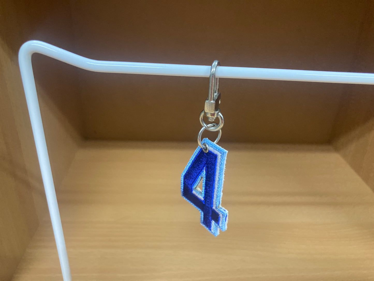 Tiny Treasures Seoul - Embroidered Number 4 Keychain 6