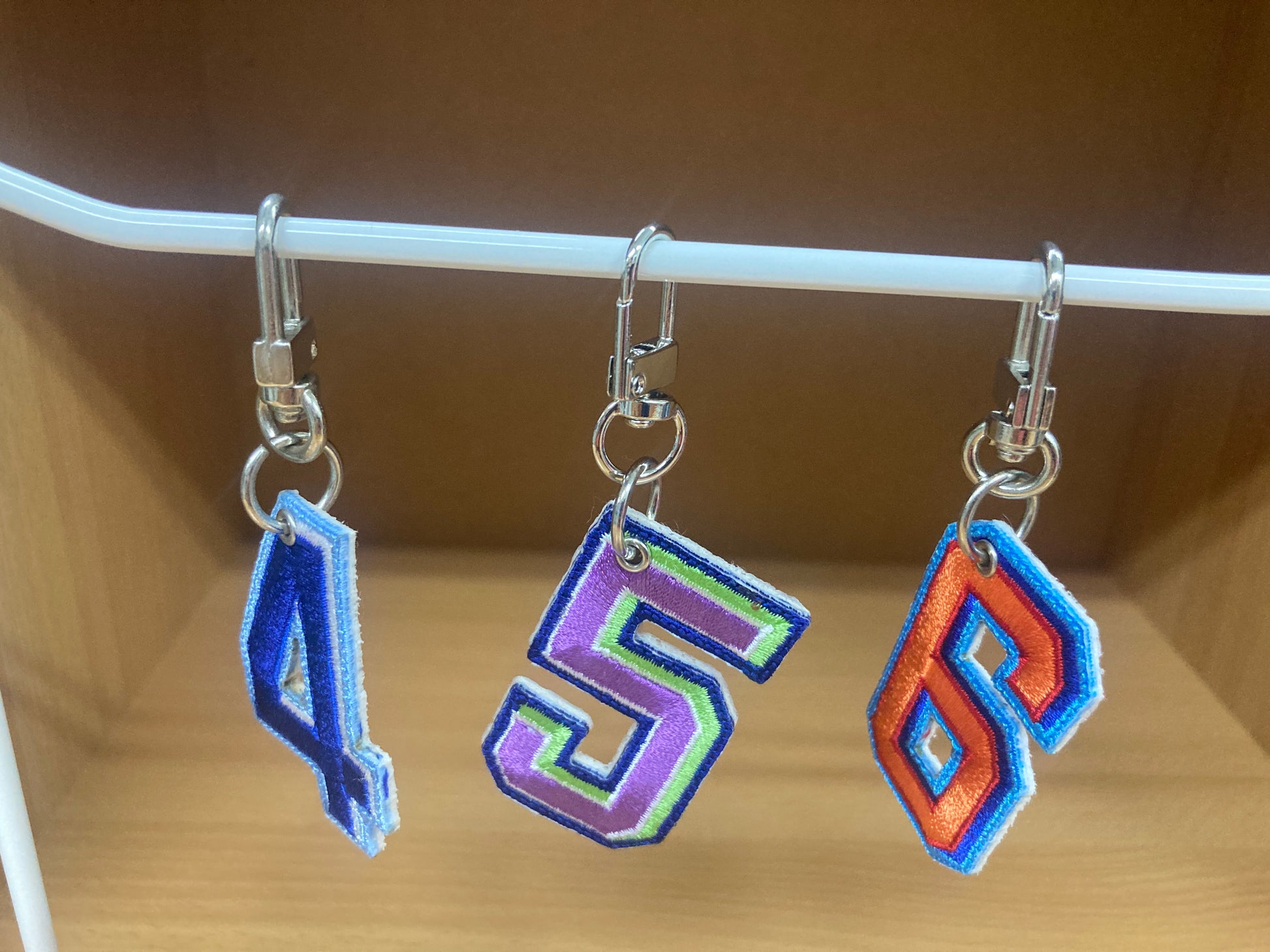 Tiny Treasures Seoul - Embroidered Number 4 Keychain 9