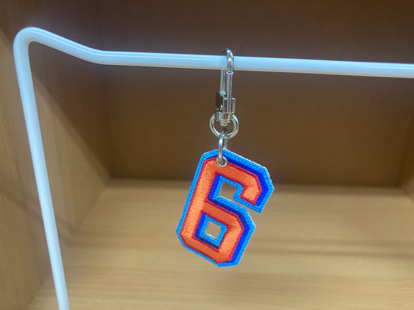 Tiny Treasures Seoul - Embroidered Number 6 Keychain 3