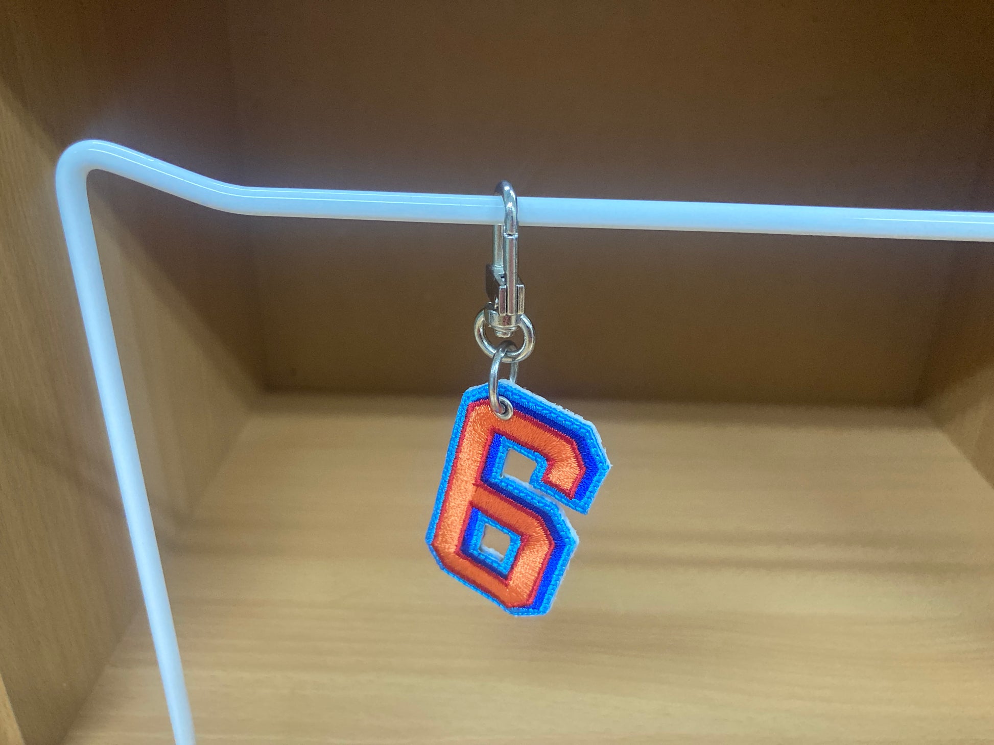 Tiny Treasures Seoul - Embroidered Number 6 Keychain 5