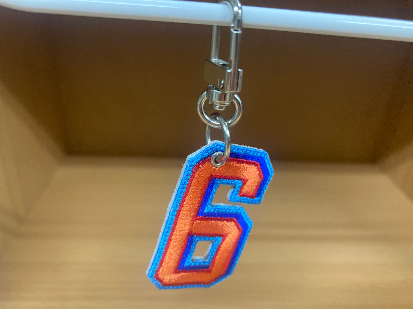Tiny Treasures Seoul - Embroidered Number 6 Keychain 6
