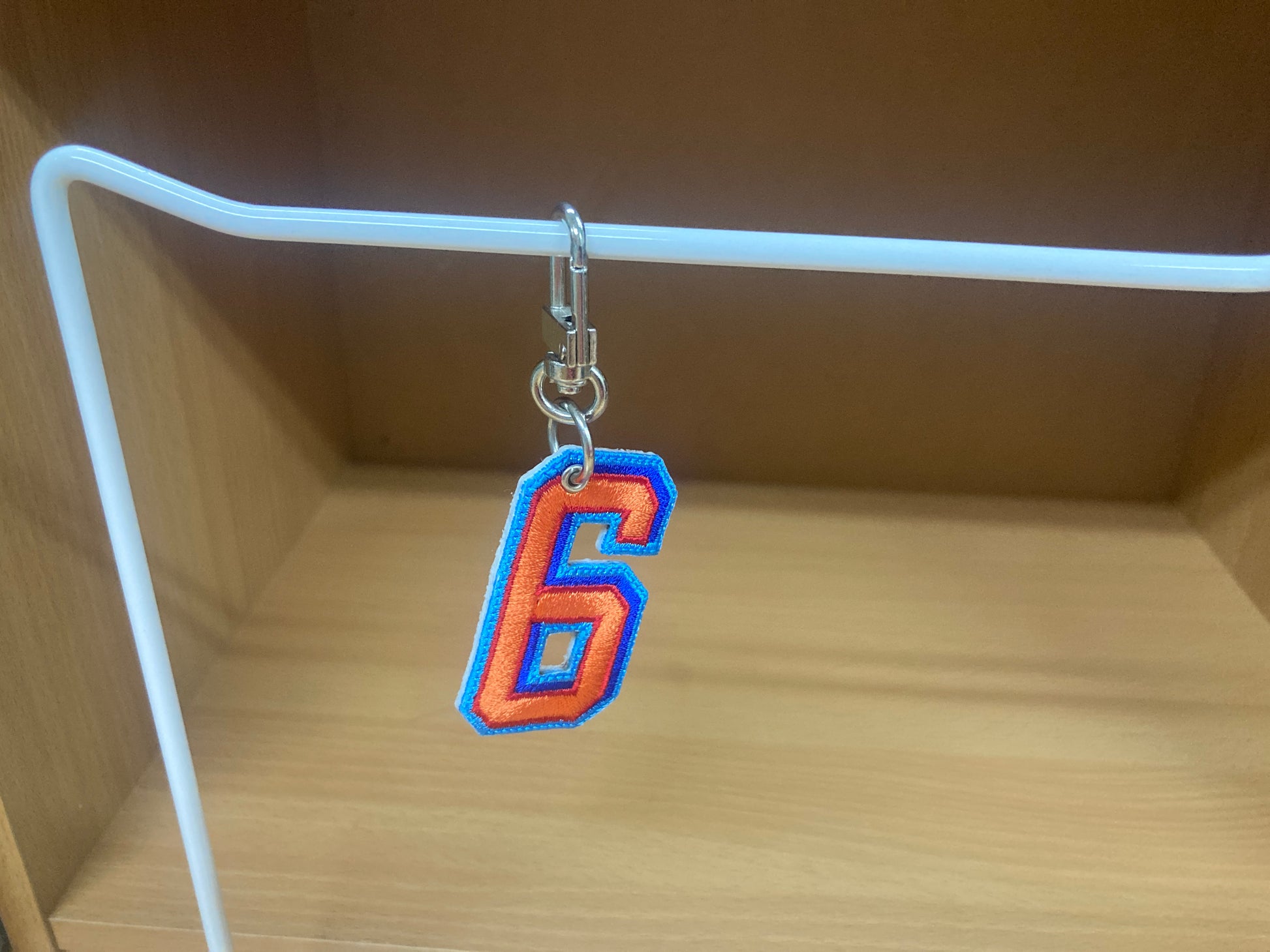 Tiny Treasures Seoul - Embroidered Number 6 Keychain 7