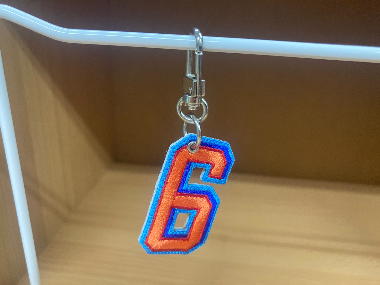 Tiny Treasures Seoul - Embroidered Number 6 Keychain 8