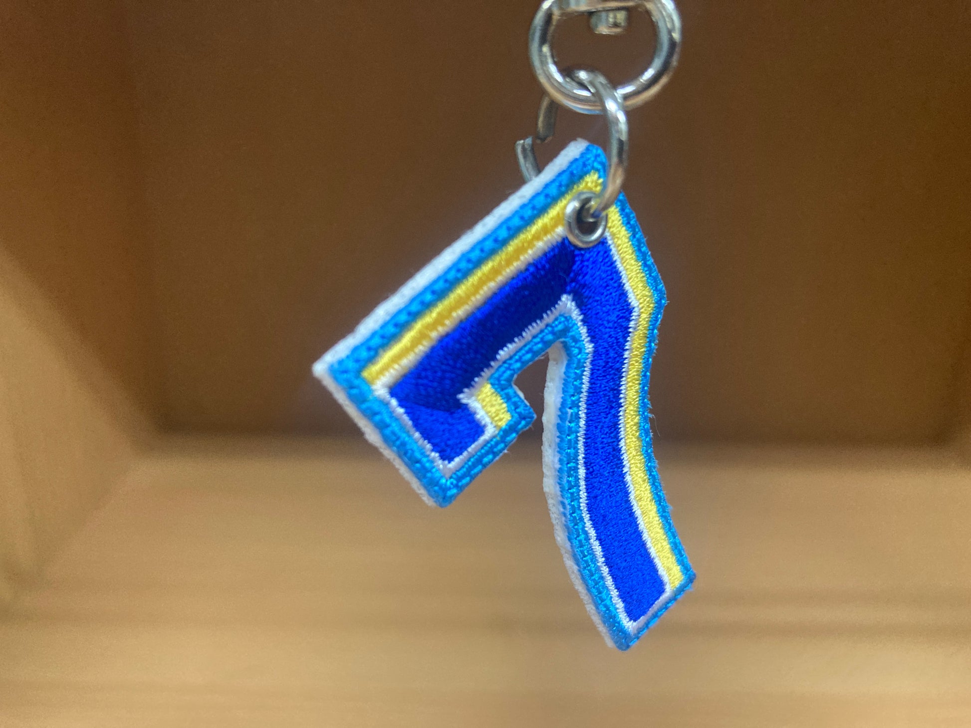 Tiny Treasures Seoul - Embroidered Number 7 Keychain 2