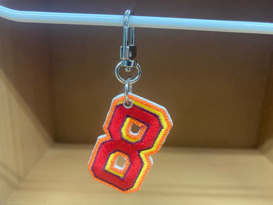 Tiny Treasures Seoul - Embroidered Number 8 Keychain 