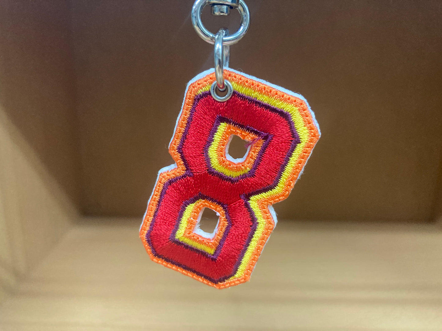 Tiny Treasures Seoul - Embroidered Number 8 Keychain 2
