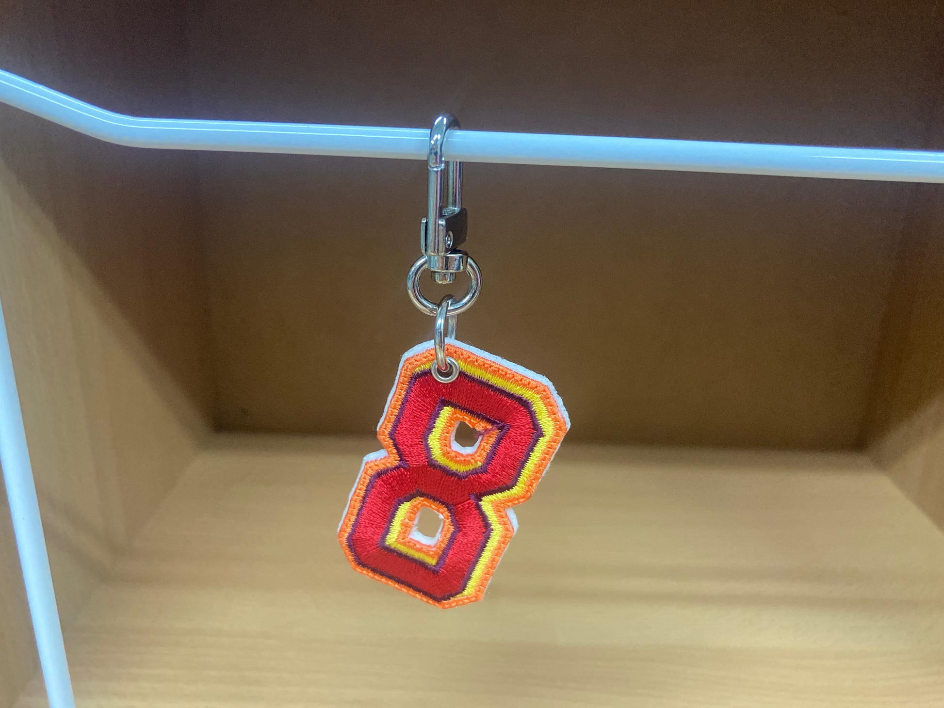 Tiny Treasures Seoul - Embroidered Number 8 Keychain 5