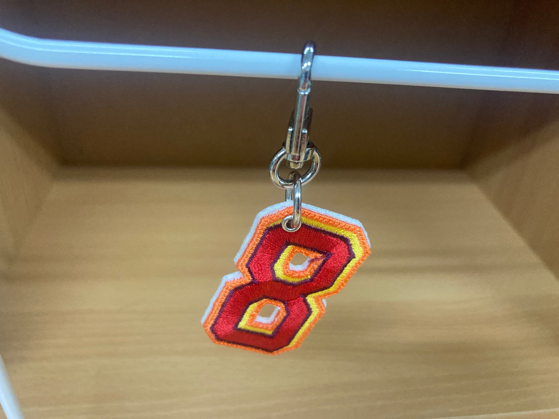 Tiny Treasures Seoul - Embroidered Number 8 Keychain 6