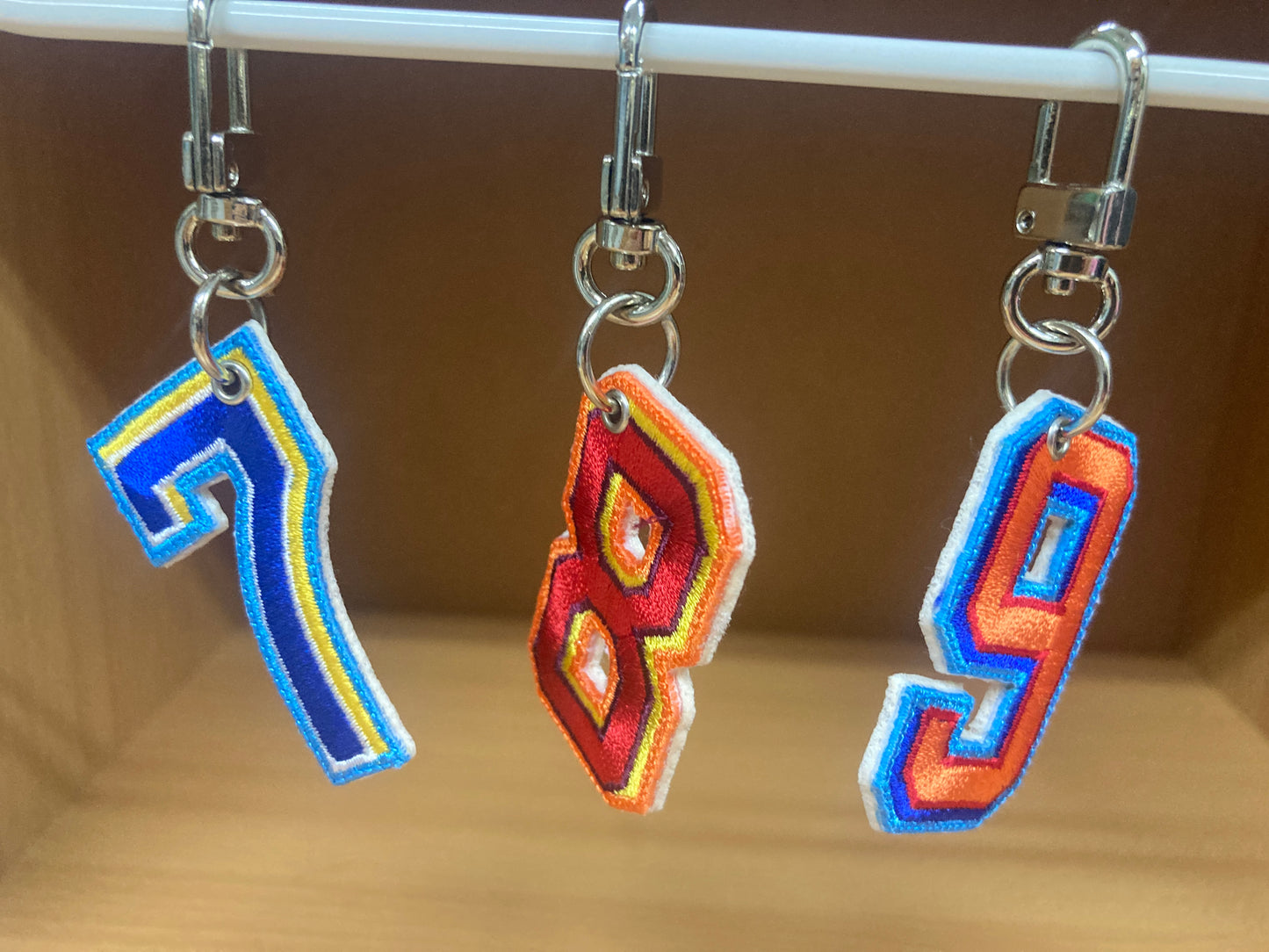 Tiny Treasures Seoul - Embroidered Number 8 Keychain 7