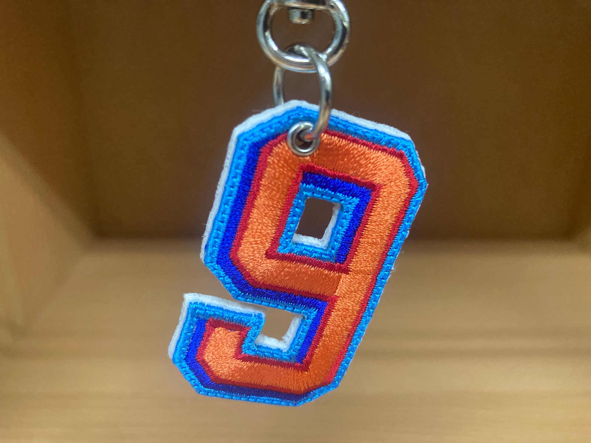 Tiny Treasures Seoul - Embroidered Number 9 Keychain 2