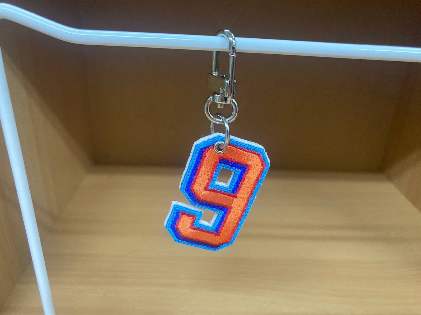 Tiny Treasures Seoul - Embroidered Number 9 Keychain 3