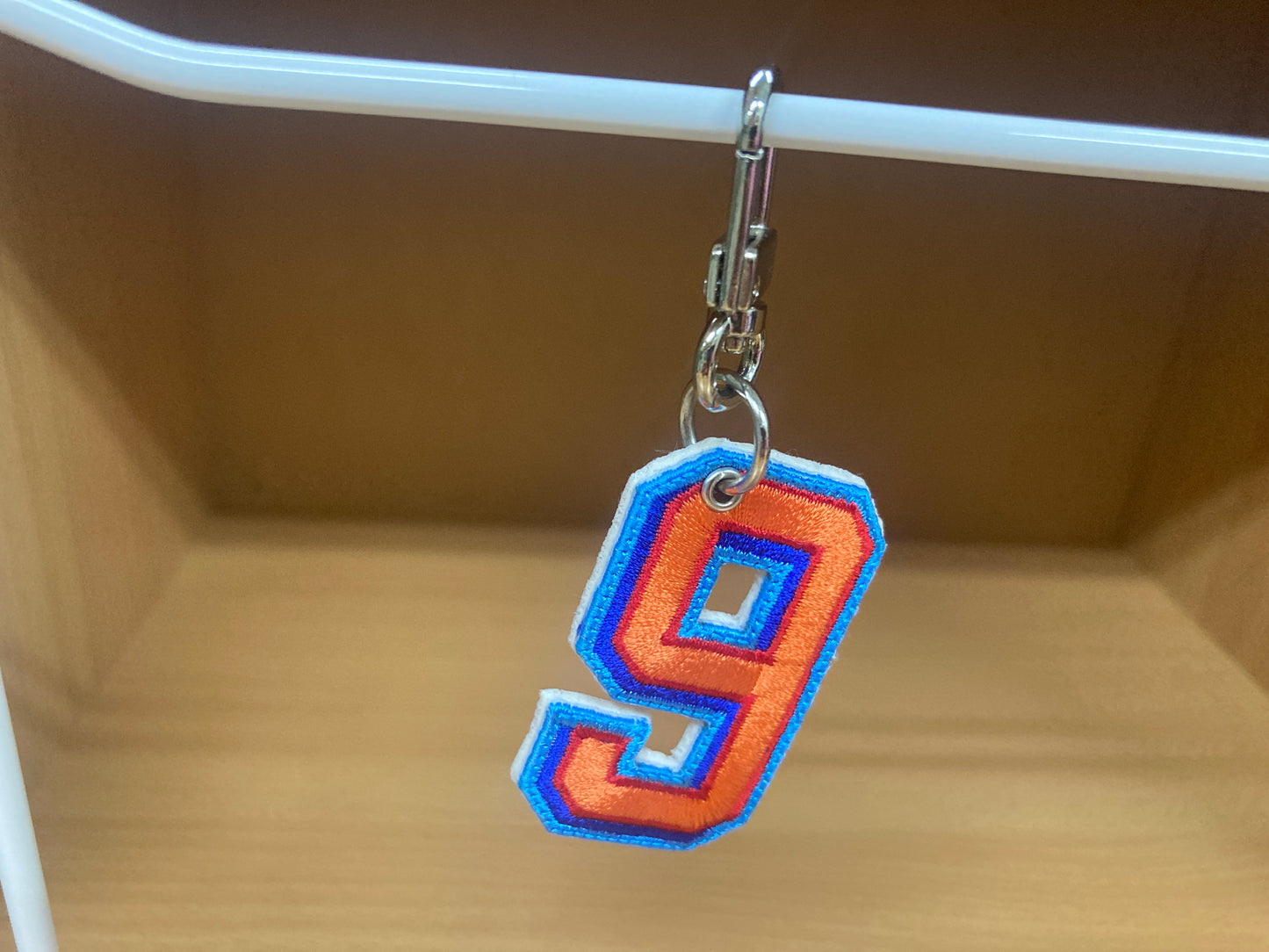 Tiny Treasures Seoul - Embroidered Number 9 Keychain 4