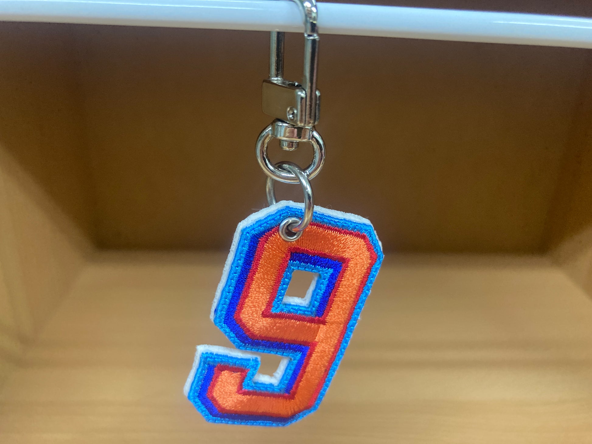 Tiny Treasures Seoul - Embroidered Number 9 Keychain 5