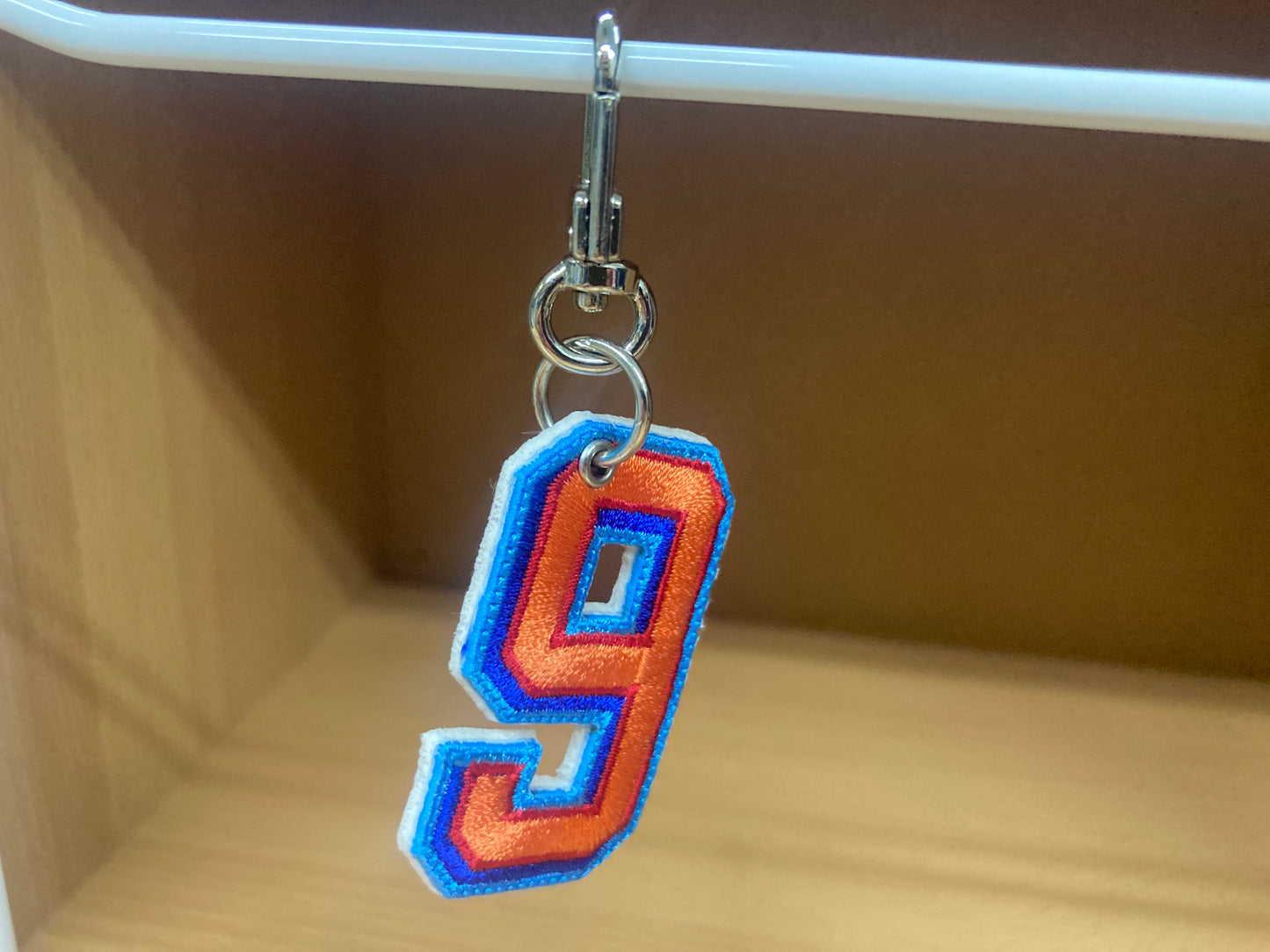 Tiny Treasures Seoul - Embroidered Number 9 Keychain 9