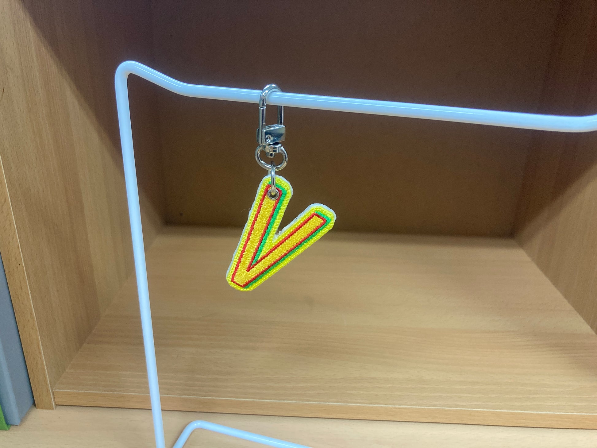 Tiny Treasures Seoul - Embroidered Initial V Bag Charm 4