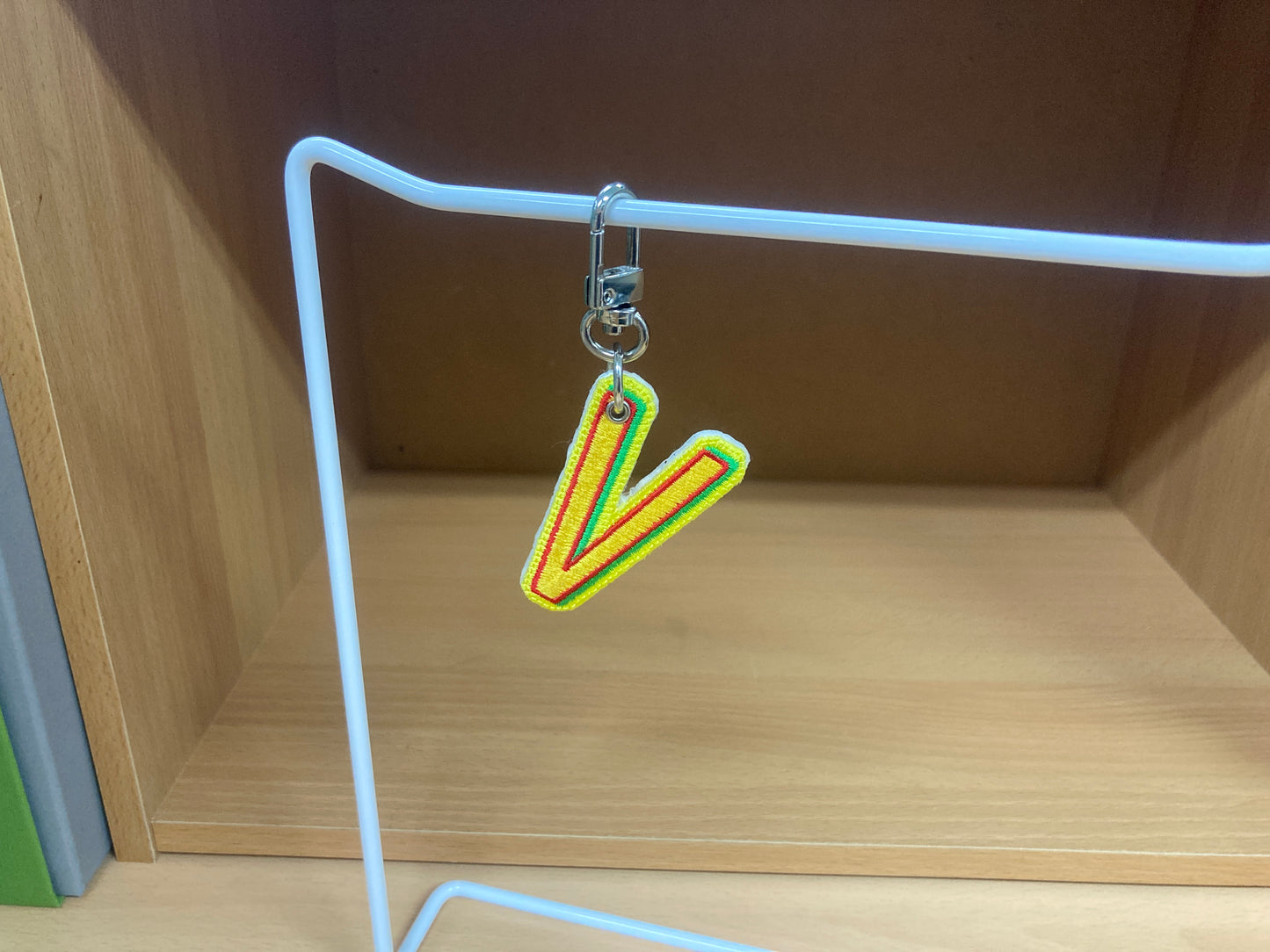 Tiny Treasures Seoul - Embroidered Initial V Bag Charm 9