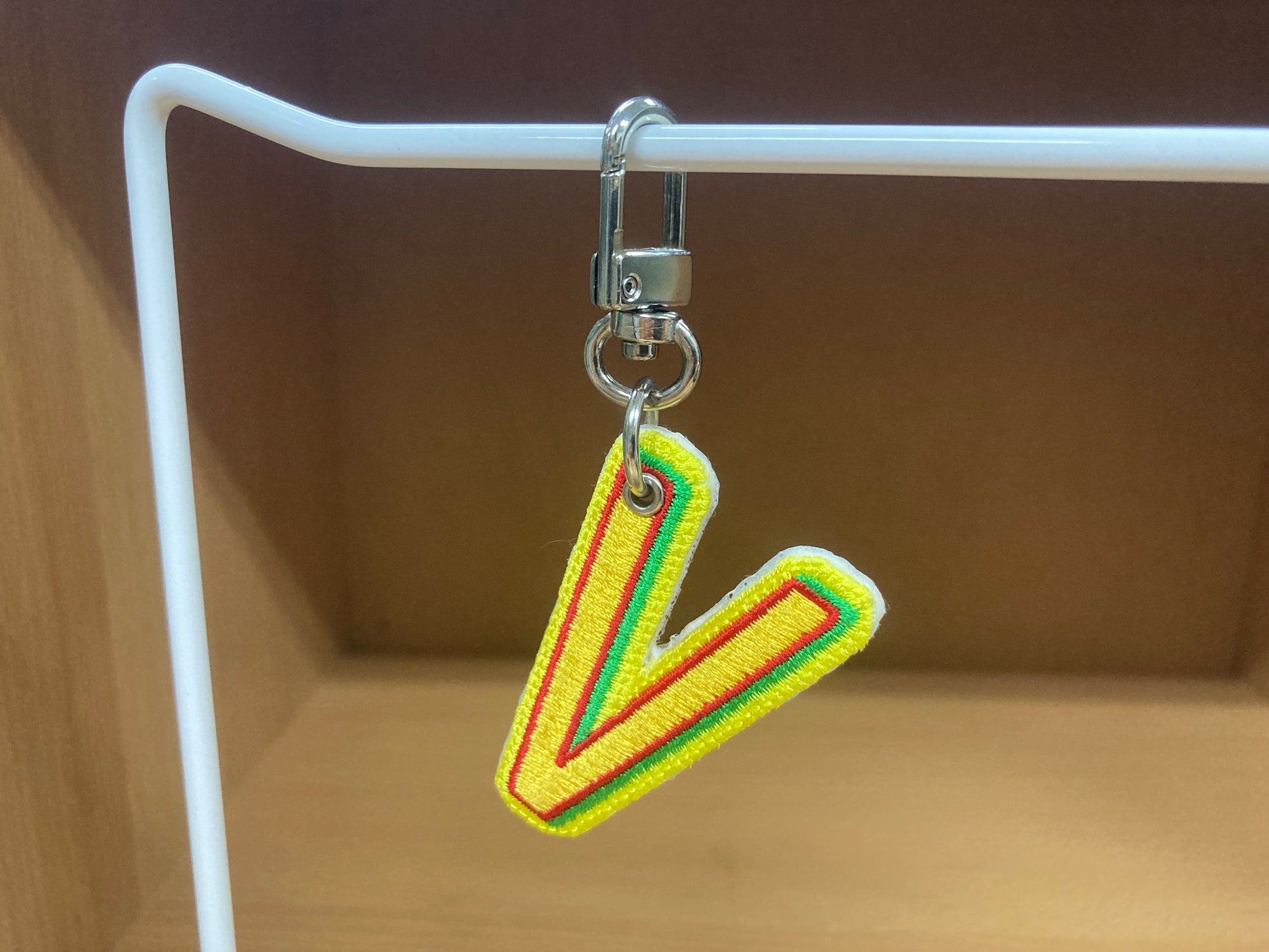 Tiny Treasures Seoul - Embroidered Initial V Bag Charm 11