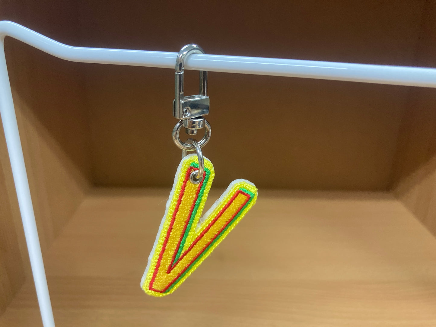 Tiny Treasures Seoul - Embroidered Initial V Bag Charm 13