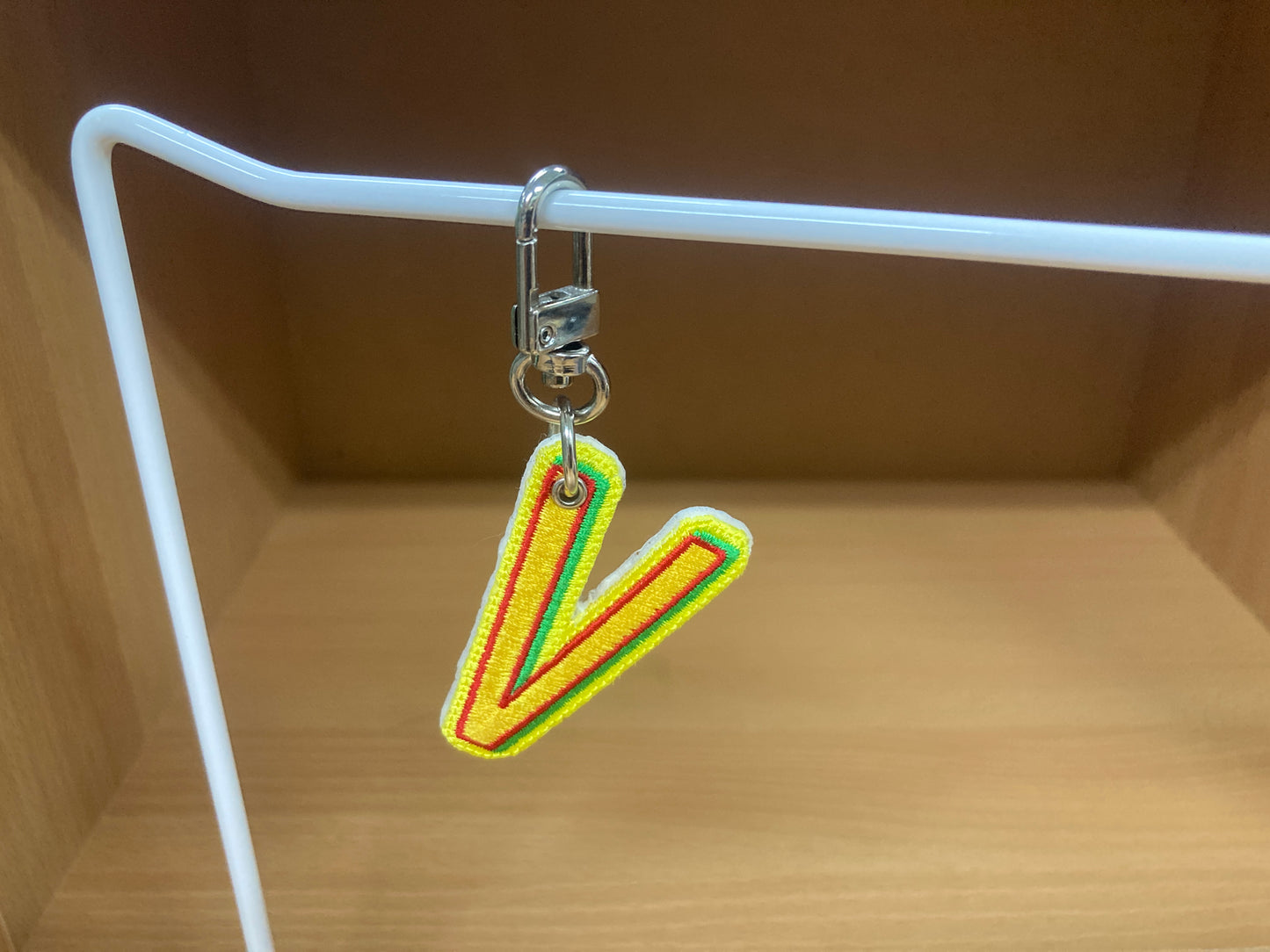 Tiny Treasures Seoul - Embroidered Initial V Bag Charm 14