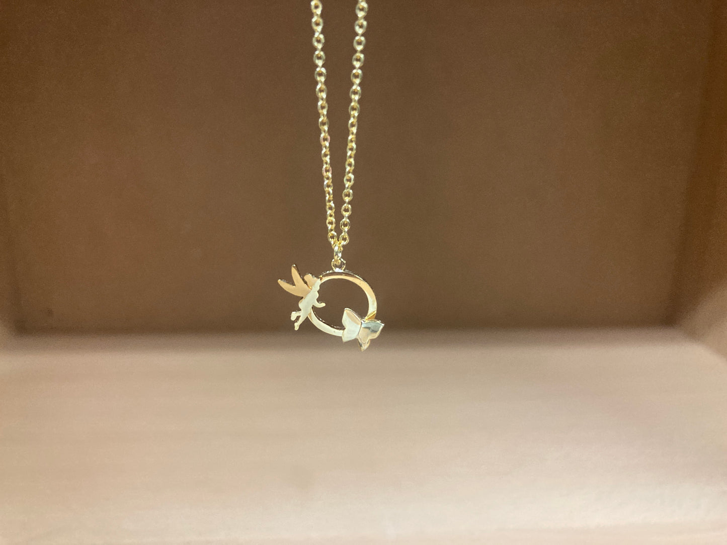 Tiny Treasures Seoul - Fairy & Butterfly Circle Necklace (Gold) 