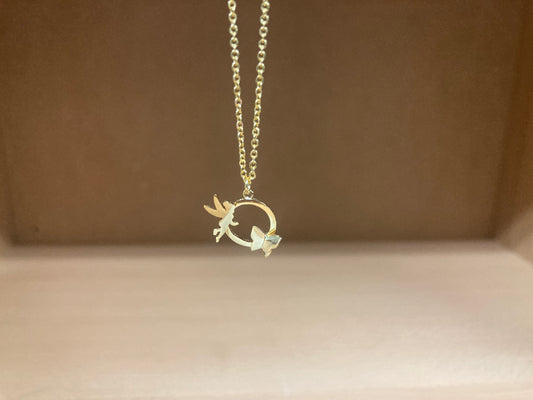 Tiny Treasures Seoul - Fairy & Butterfly Circle Necklace (Gold) 