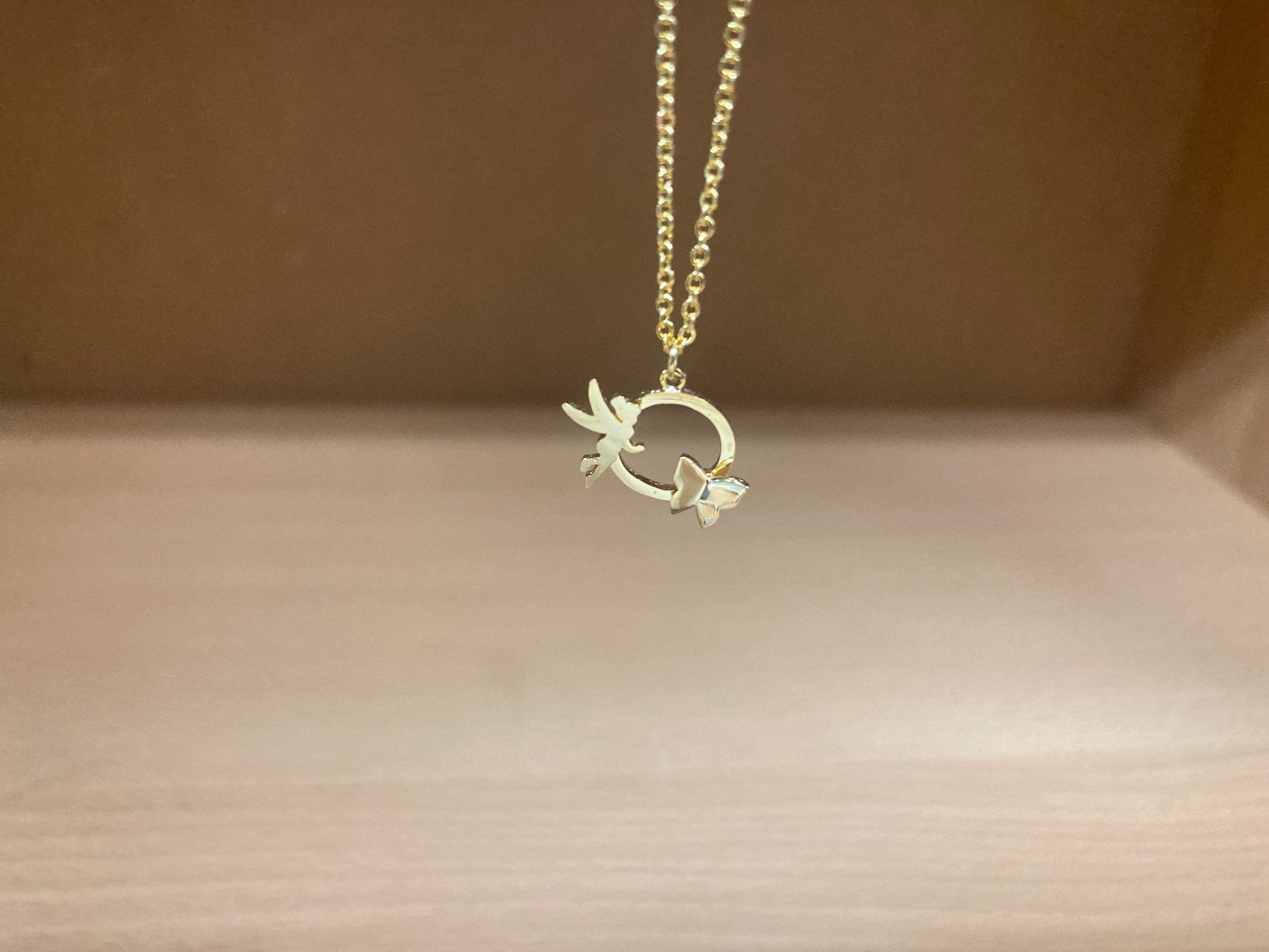 Tiny Treasures Seoul - Fairy & Butterfly Circle Necklace (Gold) 3