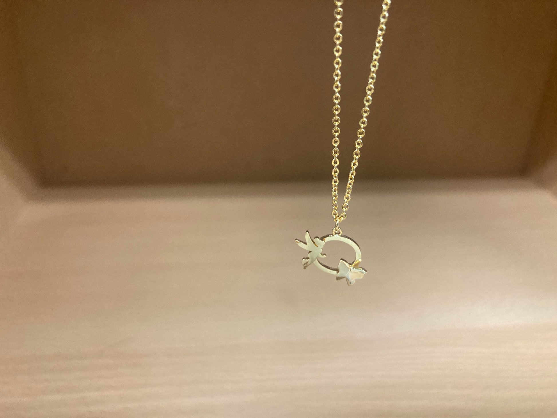 Tiny Treasures Seoul - Fairy & Butterfly Circle Necklace (Gold) 6