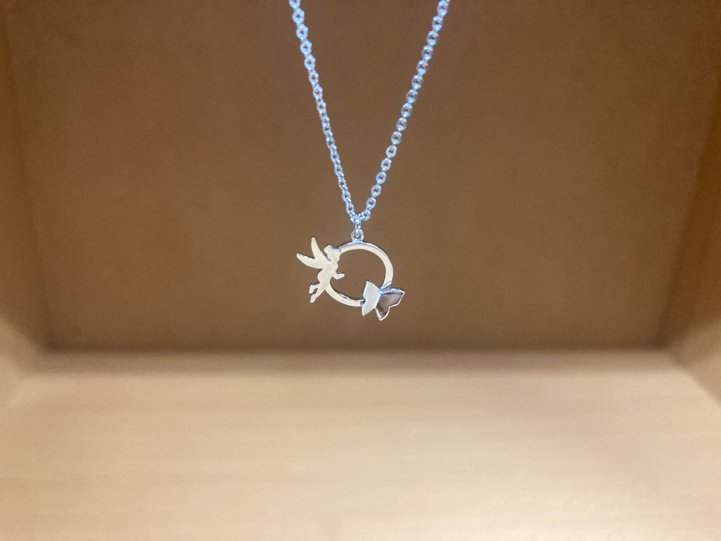 Tiny Treasures Seoul - Fairy & Butterfly Circle Necklace (Silver) 