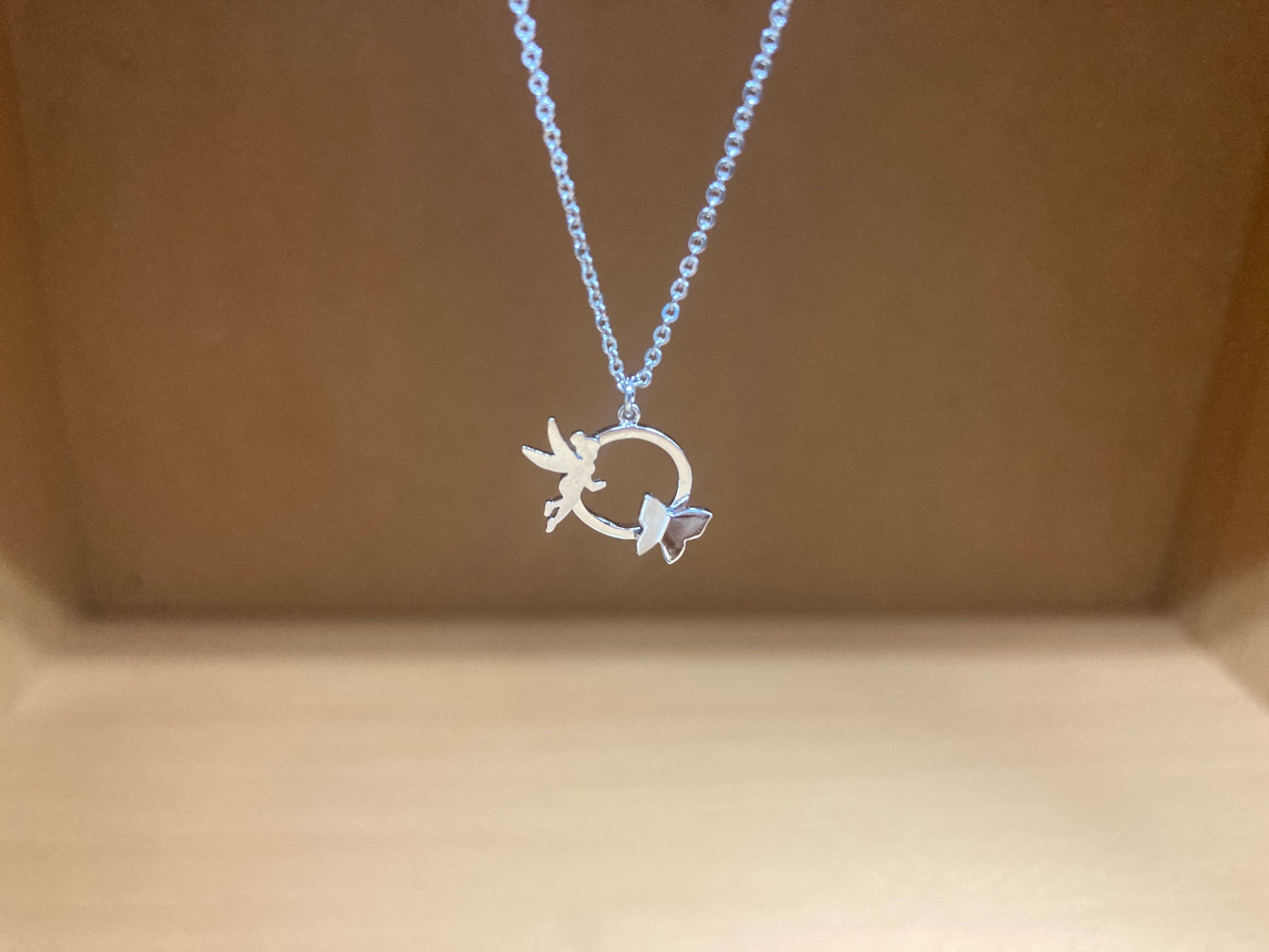 Tiny Treasures Seoul - Fairy & Butterfly Circle Necklace (Silver) 