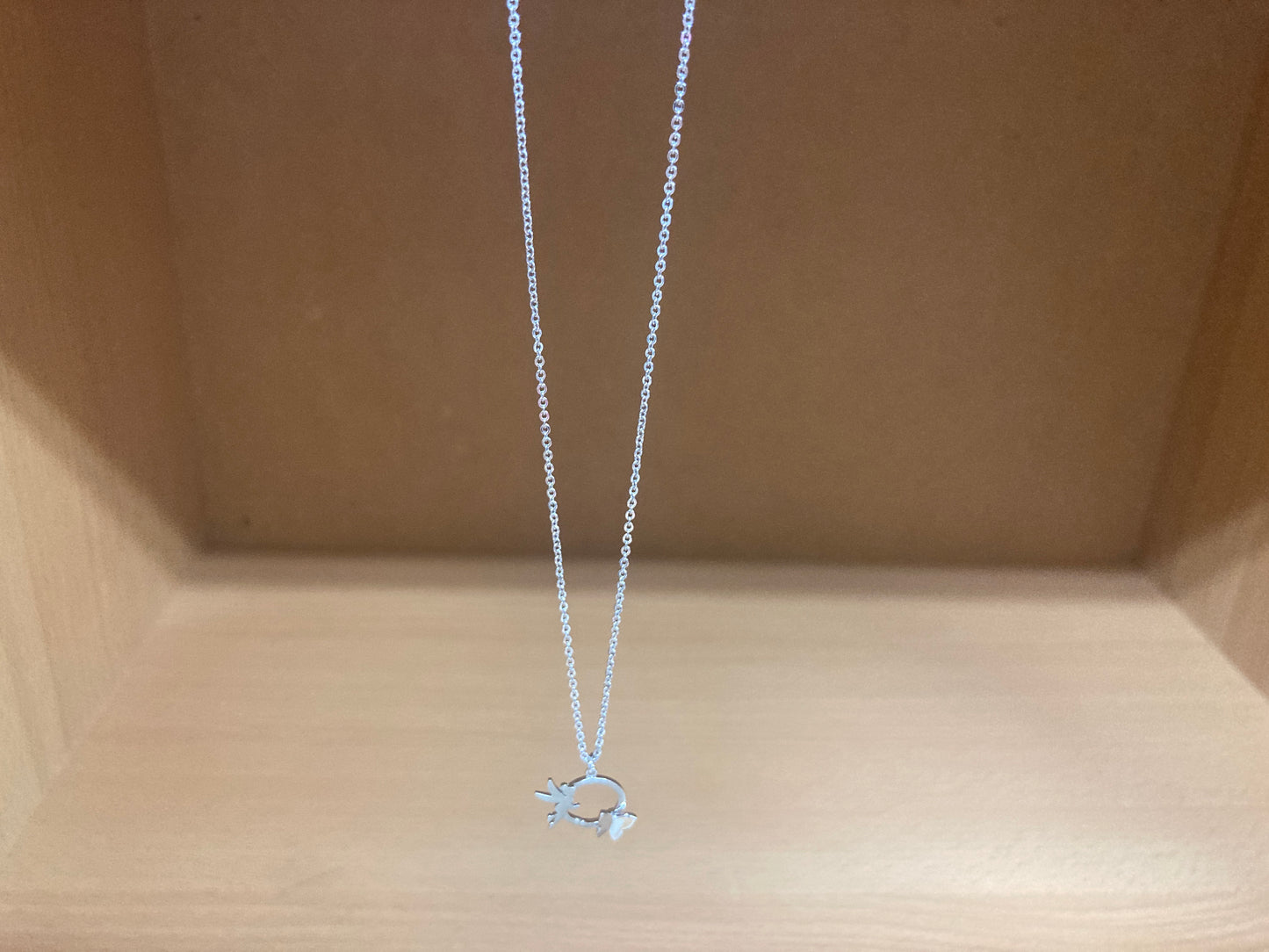 Tiny Treasures Seoul - Fairy & Butterfly Circle Necklace (Silver) 2