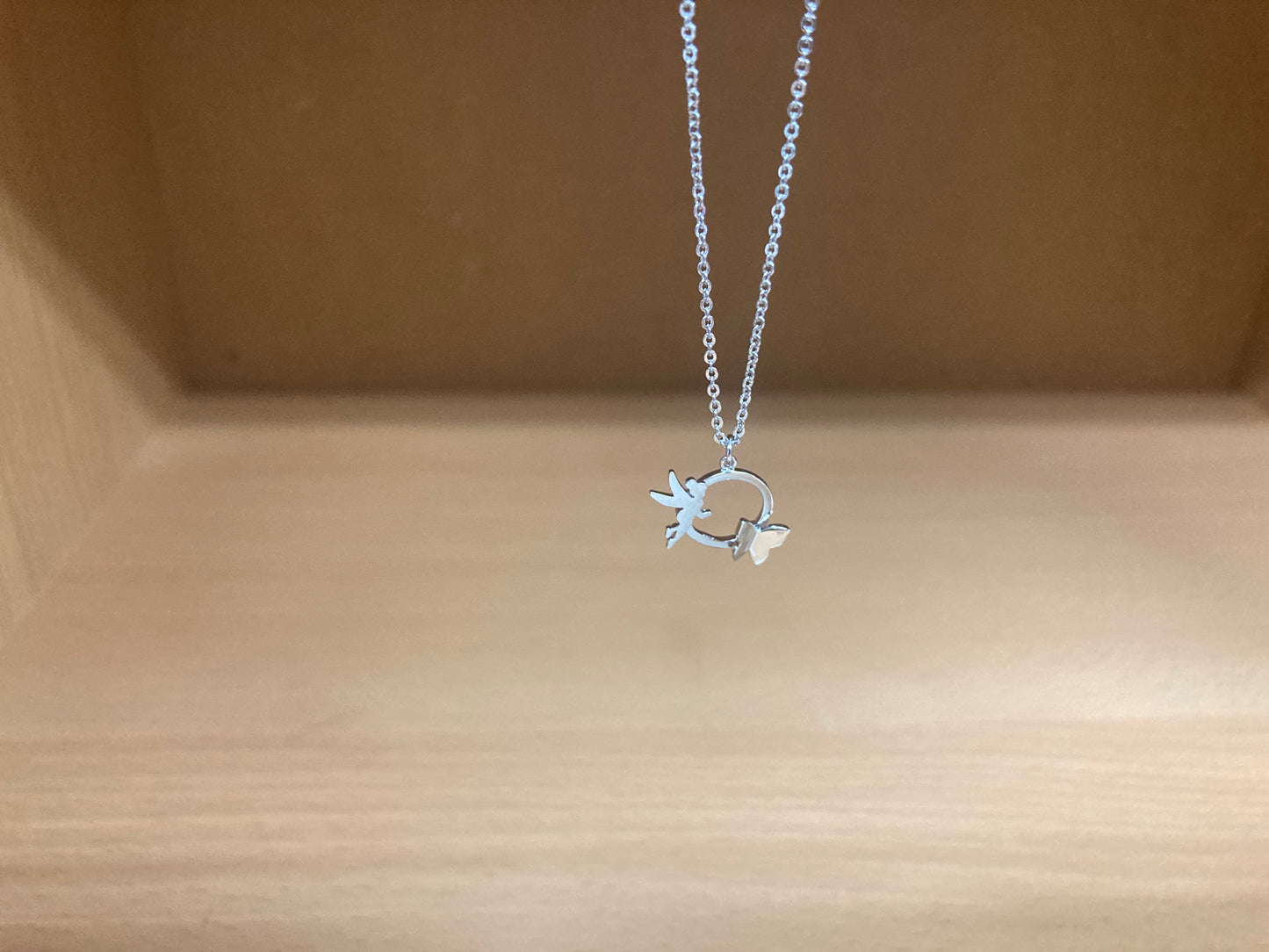 Tiny Treasures Seoul - Fairy & Butterfly Circle Necklace (Silver) 4