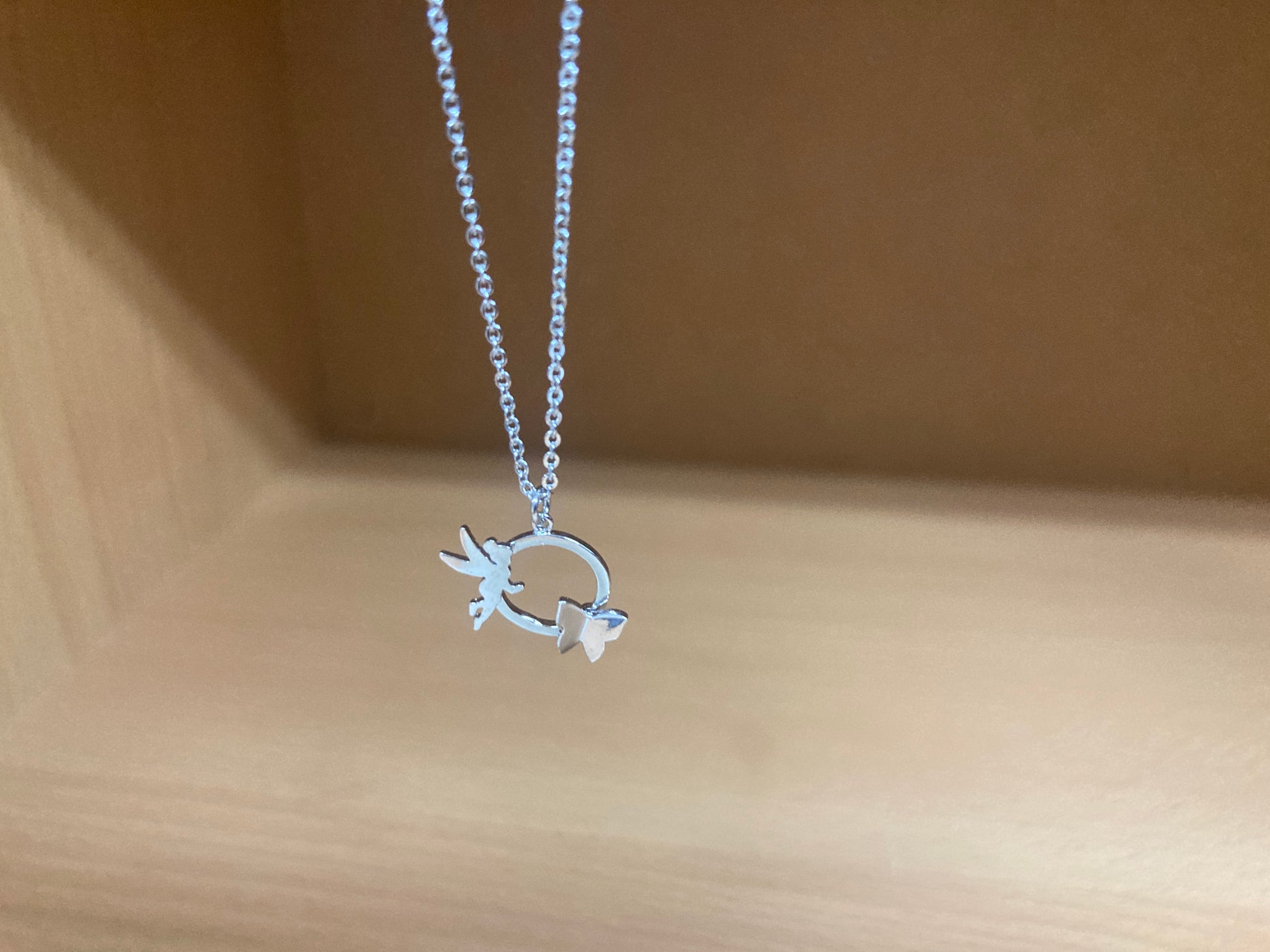 Tiny Treasures Seoul - Fairy & Butterfly Circle Necklace (Silver) 5