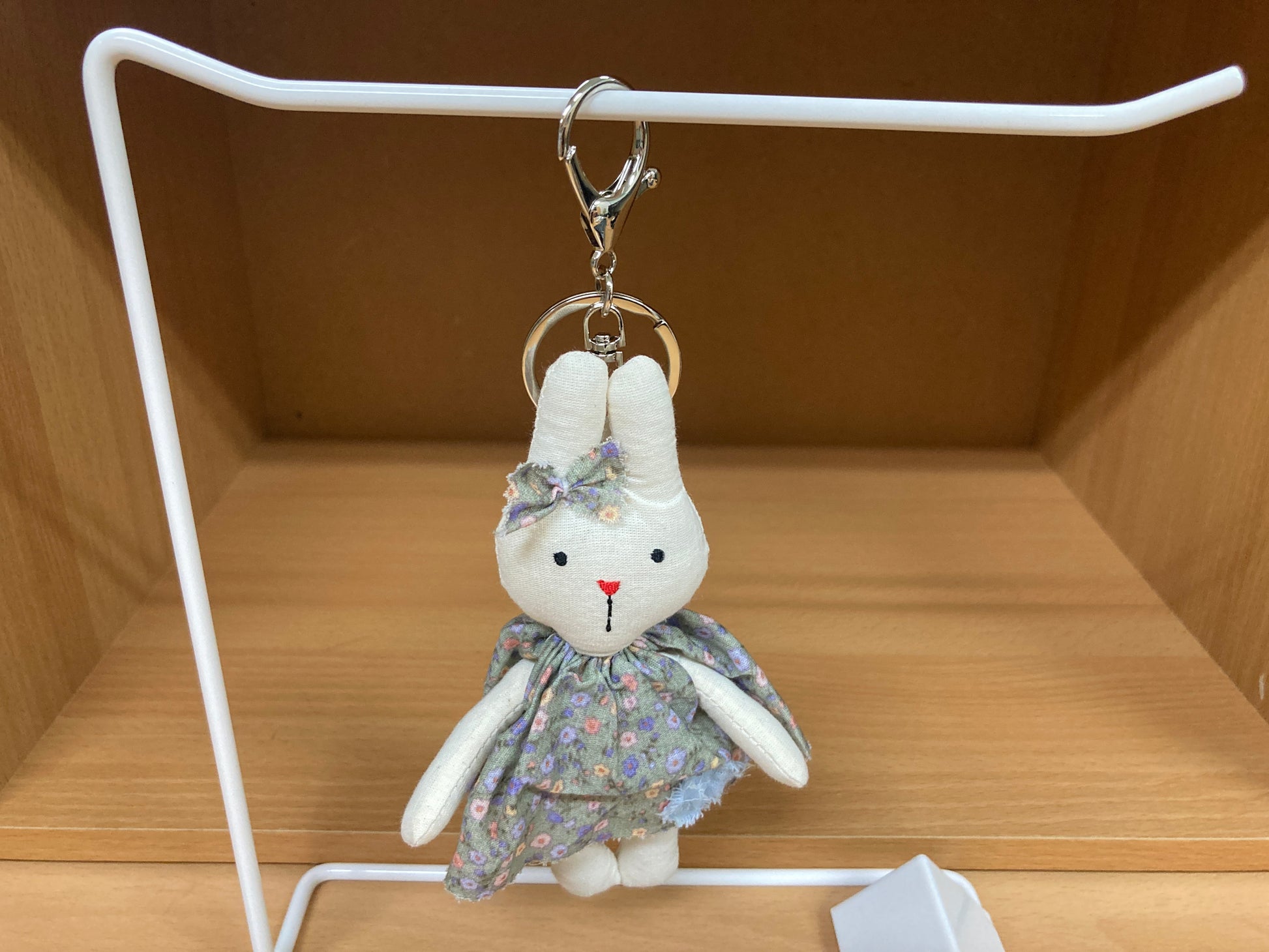 Tiny Treasures Seoul - Floral Dress Bunny Plush Bag Charm Top View
