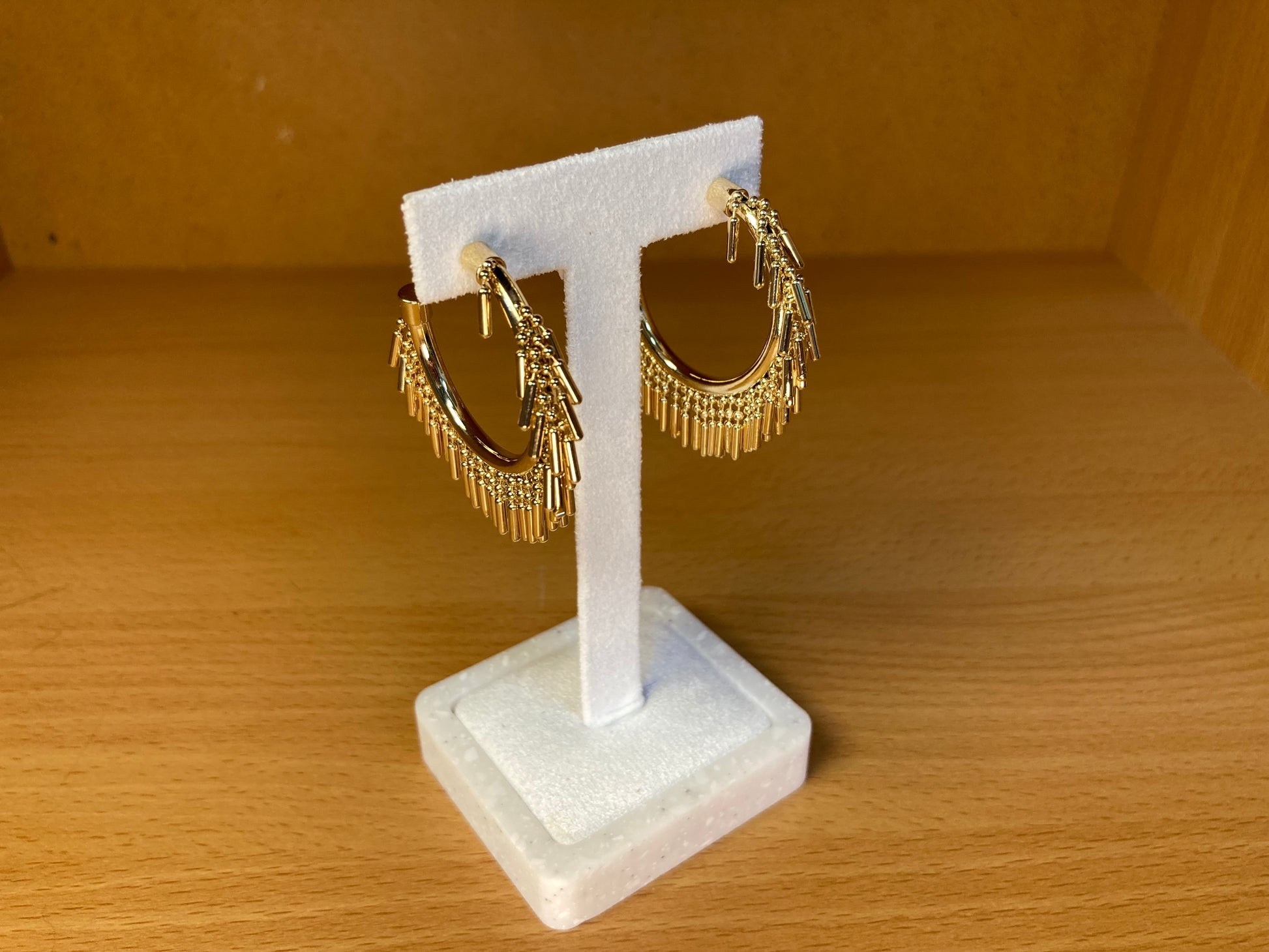 Tiny Treasures Seoul - Fringe Hoop Earrings (Gold)