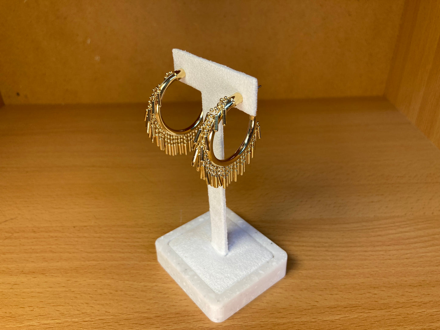 Tiny Treasures Seoul - Fringe Hoop Earrings (Gold)